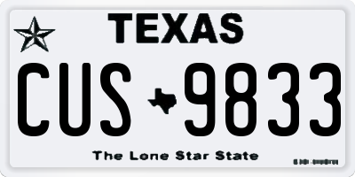 TX license plate CUS9833