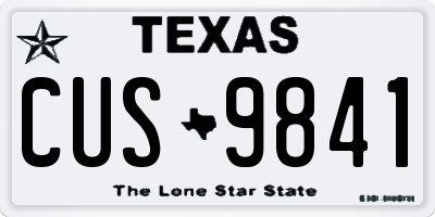 TX license plate CUS9841