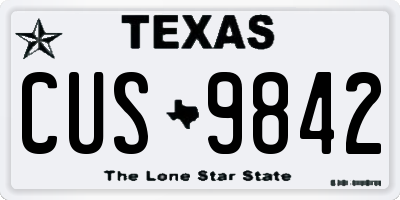 TX license plate CUS9842