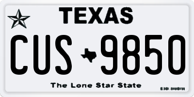 TX license plate CUS9850