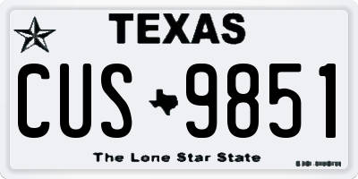 TX license plate CUS9851