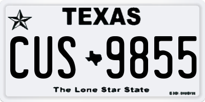 TX license plate CUS9855