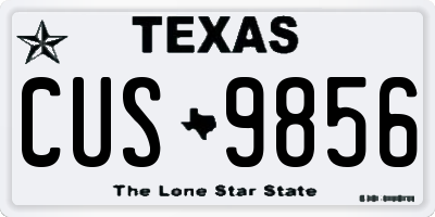 TX license plate CUS9856
