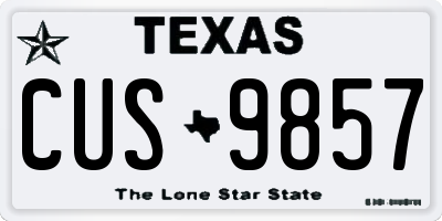 TX license plate CUS9857