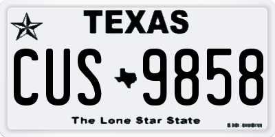 TX license plate CUS9858