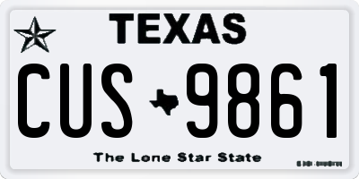 TX license plate CUS9861