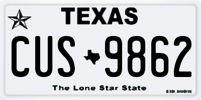 TX license plate CUS9862