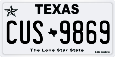 TX license plate CUS9869