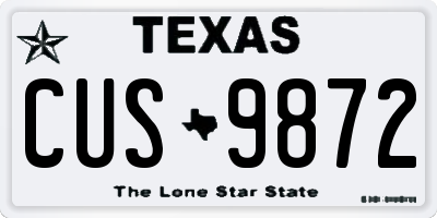 TX license plate CUS9872