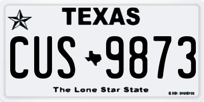 TX license plate CUS9873