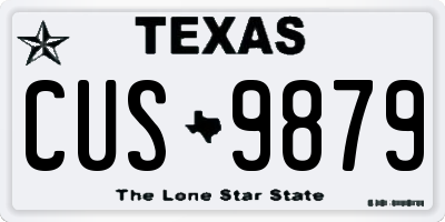 TX license plate CUS9879