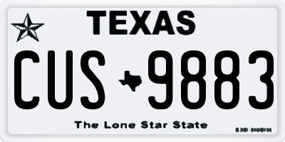 TX license plate CUS9883