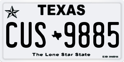 TX license plate CUS9885