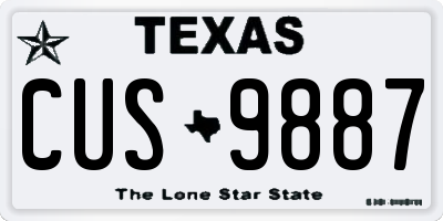 TX license plate CUS9887
