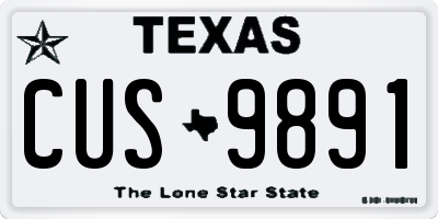 TX license plate CUS9891