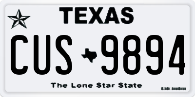 TX license plate CUS9894
