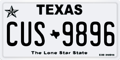 TX license plate CUS9896