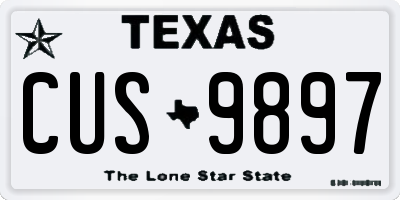 TX license plate CUS9897