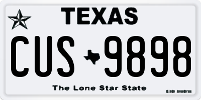 TX license plate CUS9898