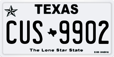 TX license plate CUS9902