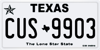 TX license plate CUS9903