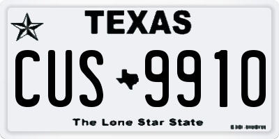 TX license plate CUS9910