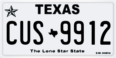 TX license plate CUS9912