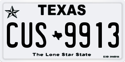 TX license plate CUS9913