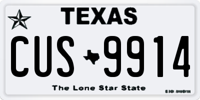 TX license plate CUS9914