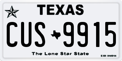 TX license plate CUS9915