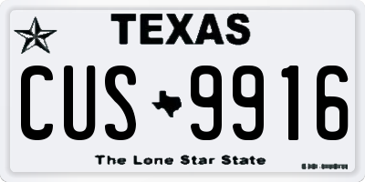TX license plate CUS9916