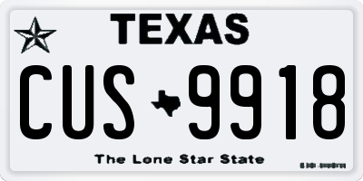 TX license plate CUS9918