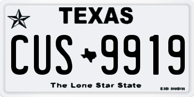 TX license plate CUS9919