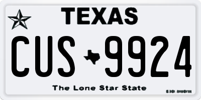 TX license plate CUS9924