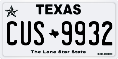 TX license plate CUS9932