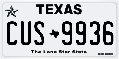 TX license plate CUS9936