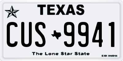 TX license plate CUS9941