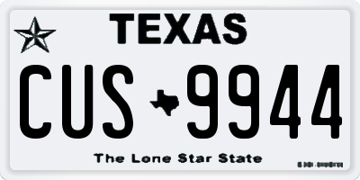 TX license plate CUS9944