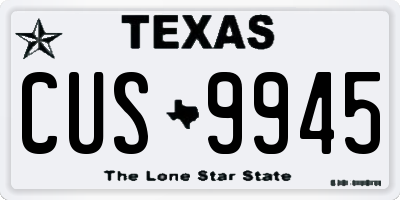 TX license plate CUS9945