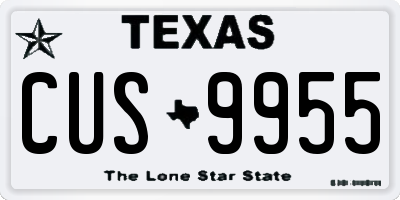 TX license plate CUS9955