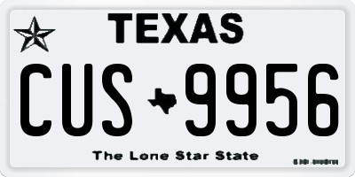 TX license plate CUS9956