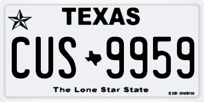 TX license plate CUS9959