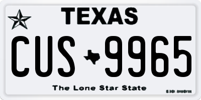 TX license plate CUS9965