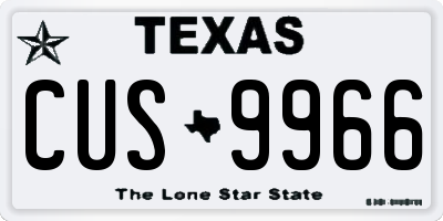 TX license plate CUS9966