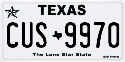 TX license plate CUS9970