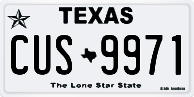 TX license plate CUS9971