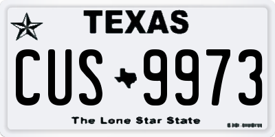 TX license plate CUS9973