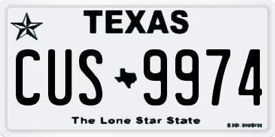 TX license plate CUS9974