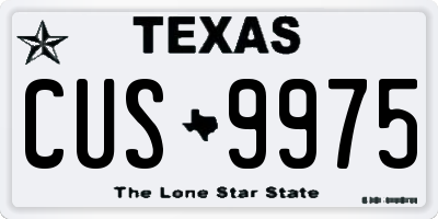 TX license plate CUS9975