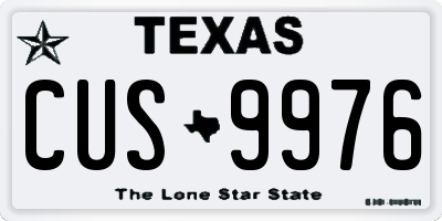 TX license plate CUS9976